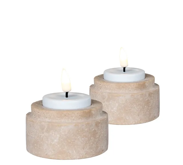 Pack ambiance contemporaine – Table travertin sable, chaises tissu & accessoires déco/ Elsines