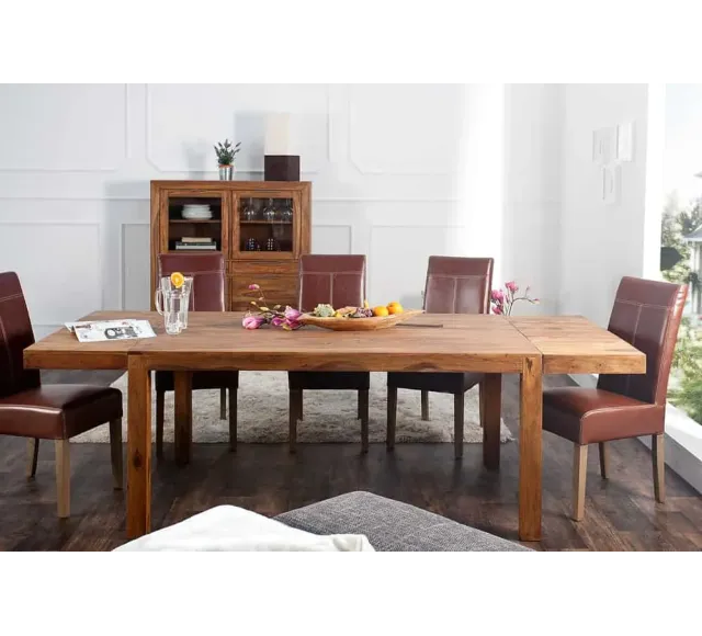 Buffet Haut Vitrine PURE 140 cm en Sheesham Massif | Elsines