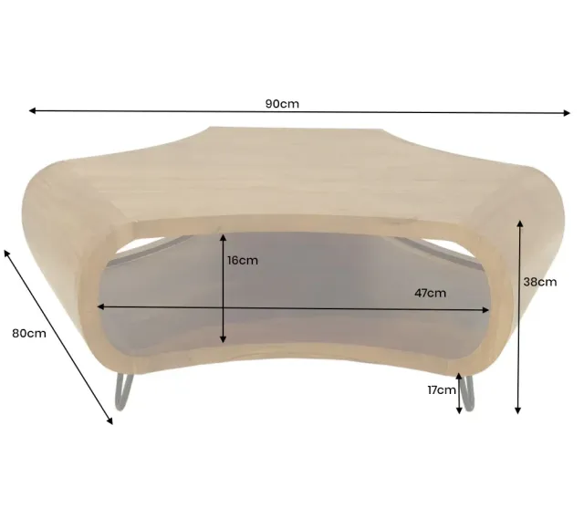 Table Basse Bois Massif ORGANIC LIVING 90cm Acacia Miel | Elsines