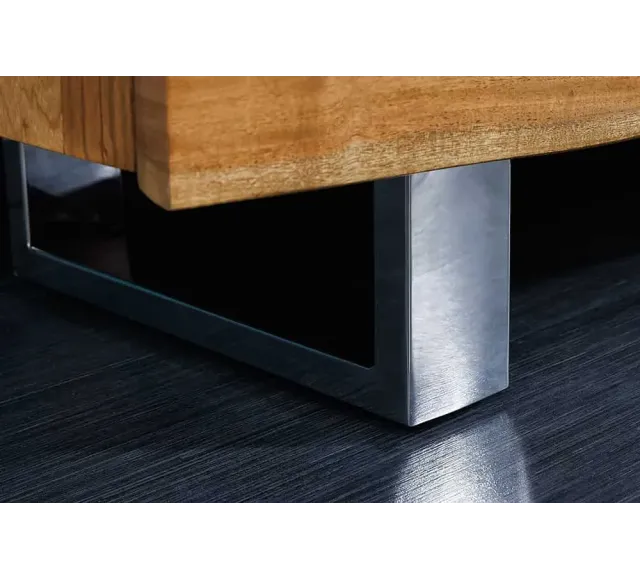Bahut contemporain de couleur naturelle en bois massif à 3 portes et 2 tiroirs | Elsines