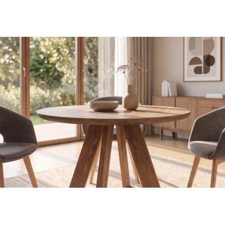 Table Ronde Manguier Massif 100/120/140 cm | Elsines