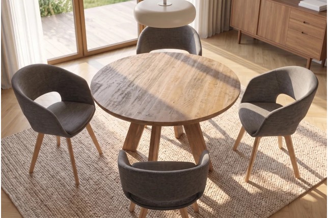 Table Ronde Manguier Massif 100/120/140 cm | Elsines