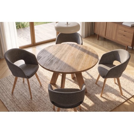 Table Ronde Manguier Massif 100/120/140 cm | Elsines