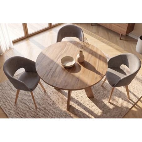 Table Ronde Manguier Massif 100/120/140 cm | Elsines