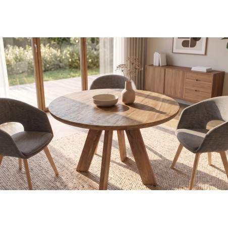 Table Ronde Manguier Massif 100/120/140 cm | Elsines