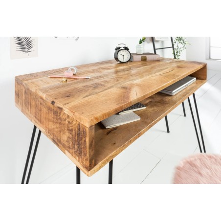 Bureau SCORPION en bois massif de manguier 100 cm – Naturel