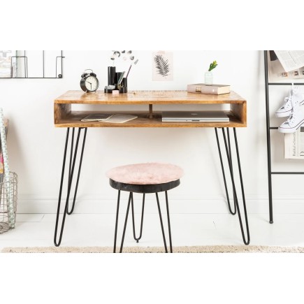 Bureau SCORPION en bois massif de manguier 100 cm – Naturel 2