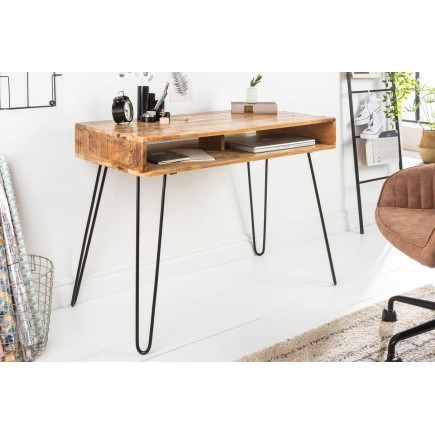 Bureau SCORPION en bois massif de manguier 100 cm – Naturel