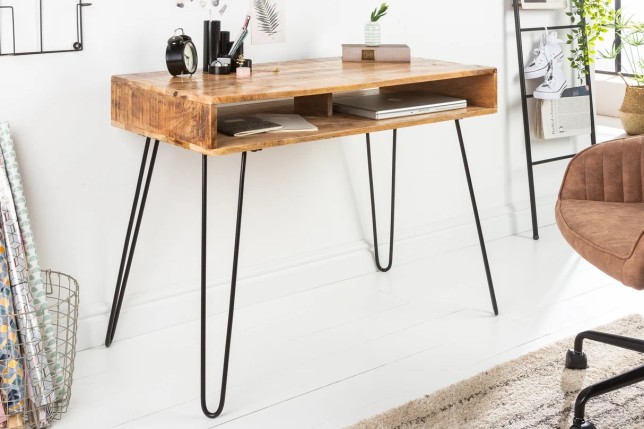 Bureau SCORPION en bois massif de manguier 100 cm – Naturel