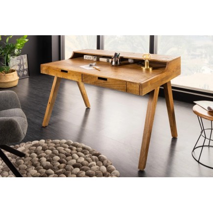 Bureau mousson en bois de manguier naturel – 120 cm