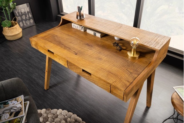 Bureau mousson en bois de manguier naturel – 120 cm