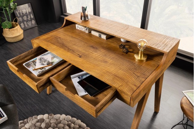 Bureau mousson en bois de manguier naturel – 120 cm