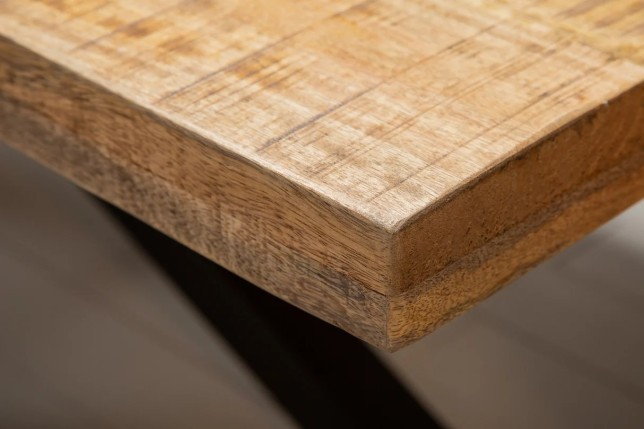 Table à manger bois massif de manguier 160/180/200 cm – Pied Mikado métal noir design| Elsines