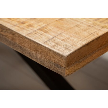 Table à manger bois massif de manguier 160/180/200 cm – Pied Mikado métal noir design| Elsines