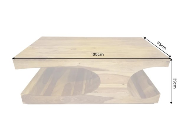 Table basse rectangulaire en bois sheesham  massif 105 cm | Elsines