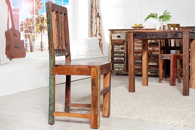 Chaise  design en bois massif recyclé | Elsines