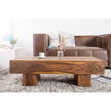 Table basse BOLT 100cm bois sheesham massif verni 2