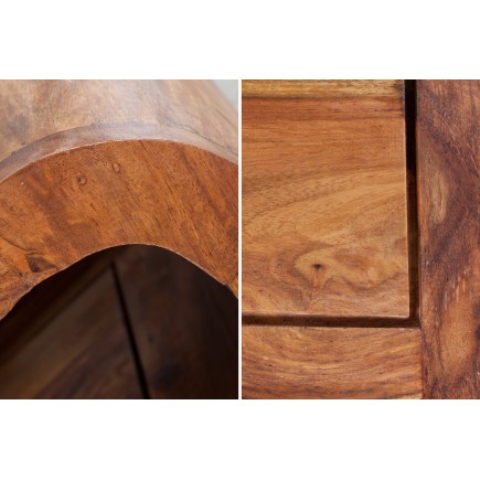 Table basse CURVED 100cm sheesham massif verni 2