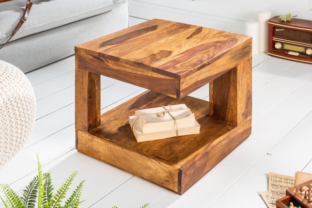 Table basse GIANT S 45x45 cm sheesham massif naturel