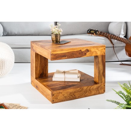 Table basse GIANT S 45x45 cm sheesham massif naturel 2