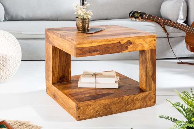 Table basse GIANT S 45x45 cm sheesham massif naturel