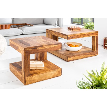 Table basse GIANT S 45x45 cm sheesham massif naturel