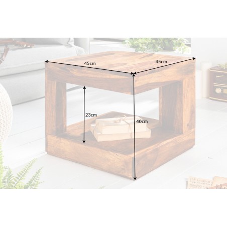 Table basse GIANT S 45x45 cm sheesham massif naturel