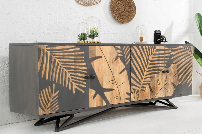 Buffet bas TROPICAL 160cm manguier anthracite