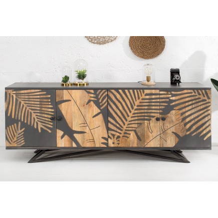 Buffet bas TROPICAL 160cm manguier anthracite 2