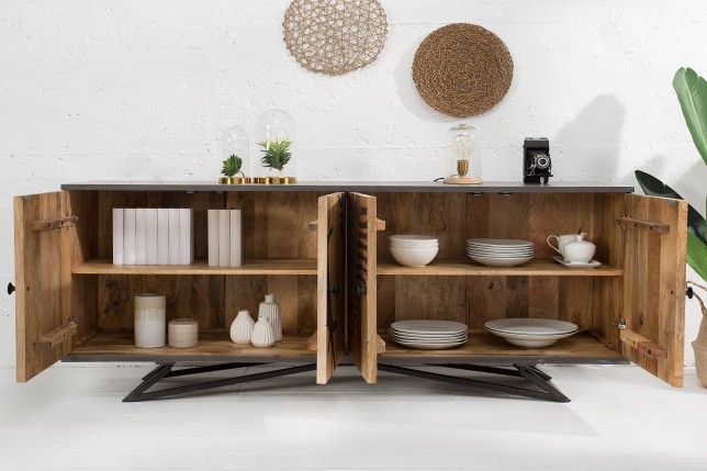 Buffet bas TROPICAL 160cm manguier anthracite
