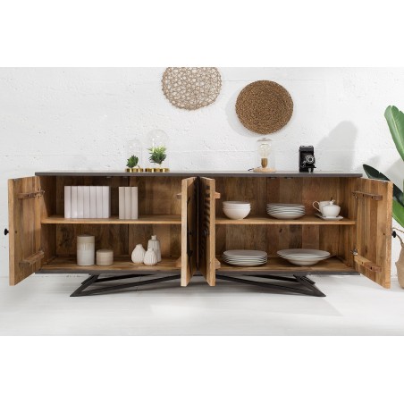 Buffet bas TROPICAL 160cm manguier anthracite