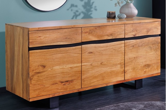Buffet bas MAMMUT 160cm acacia massif finition miel