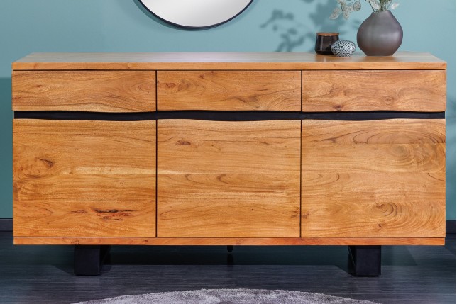 Buffet bas MAMMUT 160cm acacia massif finition miel