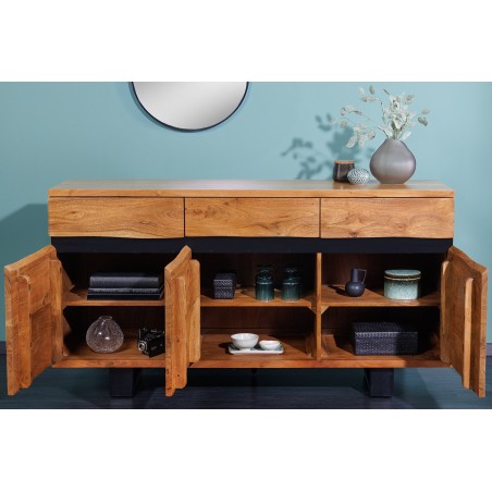 Buffet bas MAMMUT 160cm acacia massif finition miel