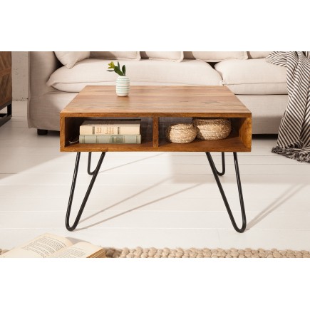 Table basse SCORPION 60cm sheesham massif vernis 2