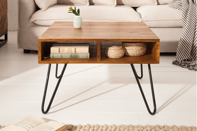 Table basse SCORPION 60cm sheesham massif vernis