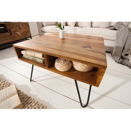 Table basse SCORPION 60cm sheesham massif vernis