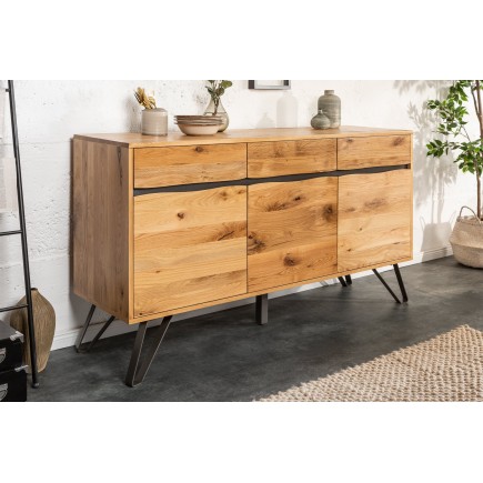 Buffet bas LIVING EDGE 160cm chêne sauvage huilé