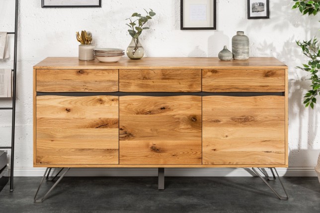 Buffet bas LIVING EDGE 160cm chêne sauvage huilé