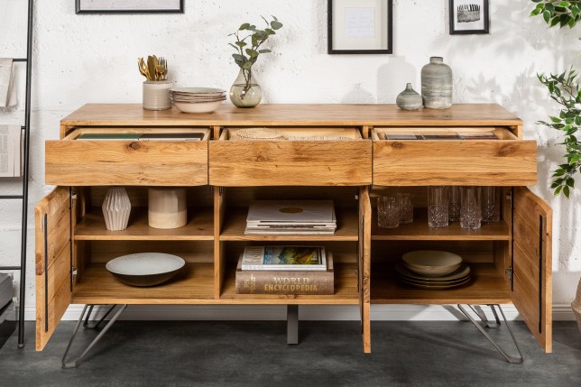 Buffet bas LIVING EDGE 160cm chêne sauvage huilé