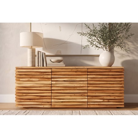 Buffet bas RELIEF 160cm acacia massif naturel