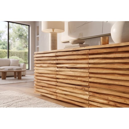 Buffet bas RELIEF 160cm acacia massif naturel