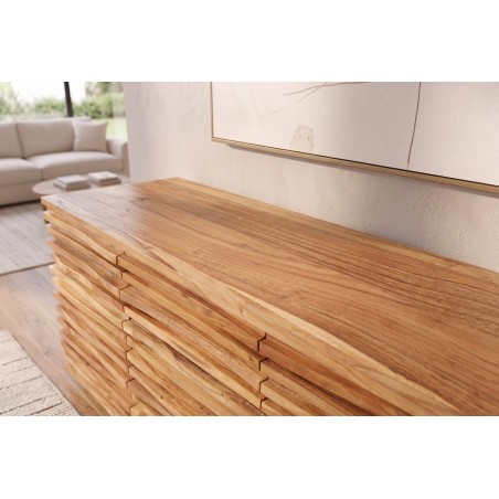 Buffet bas RELIEF 160cm acacia massif naturel