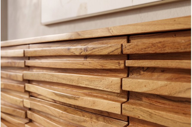 Buffet bas RELIEF 160cm acacia massif naturel