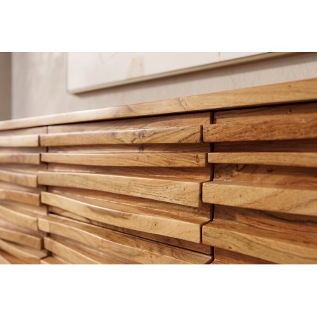 Buffet bas RELIEF 160cm acacia massif naturel