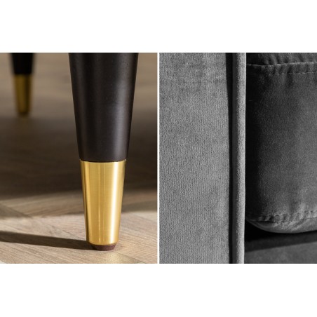 Canapé COZY VELVET 220cm 3 places velours gris