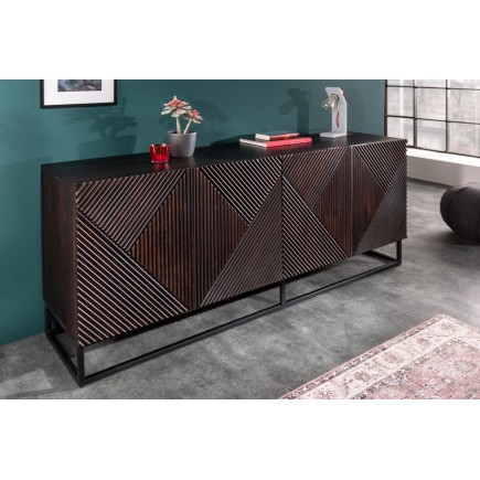 Buffet bas CREATIVO 180cm manguier massif sculpté 3D