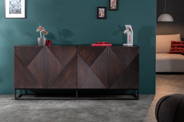 Buffet bas CREATIVO 180cm manguier massif sculpté 3D