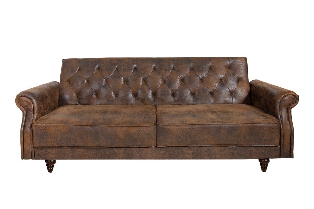 Canapé-lit 220cm microfibre marron - MAISON BELLE AFFAIRE
