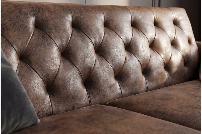 Canapé-lit 220cm microfibre marron - MAISON BELLE AFFAIRE